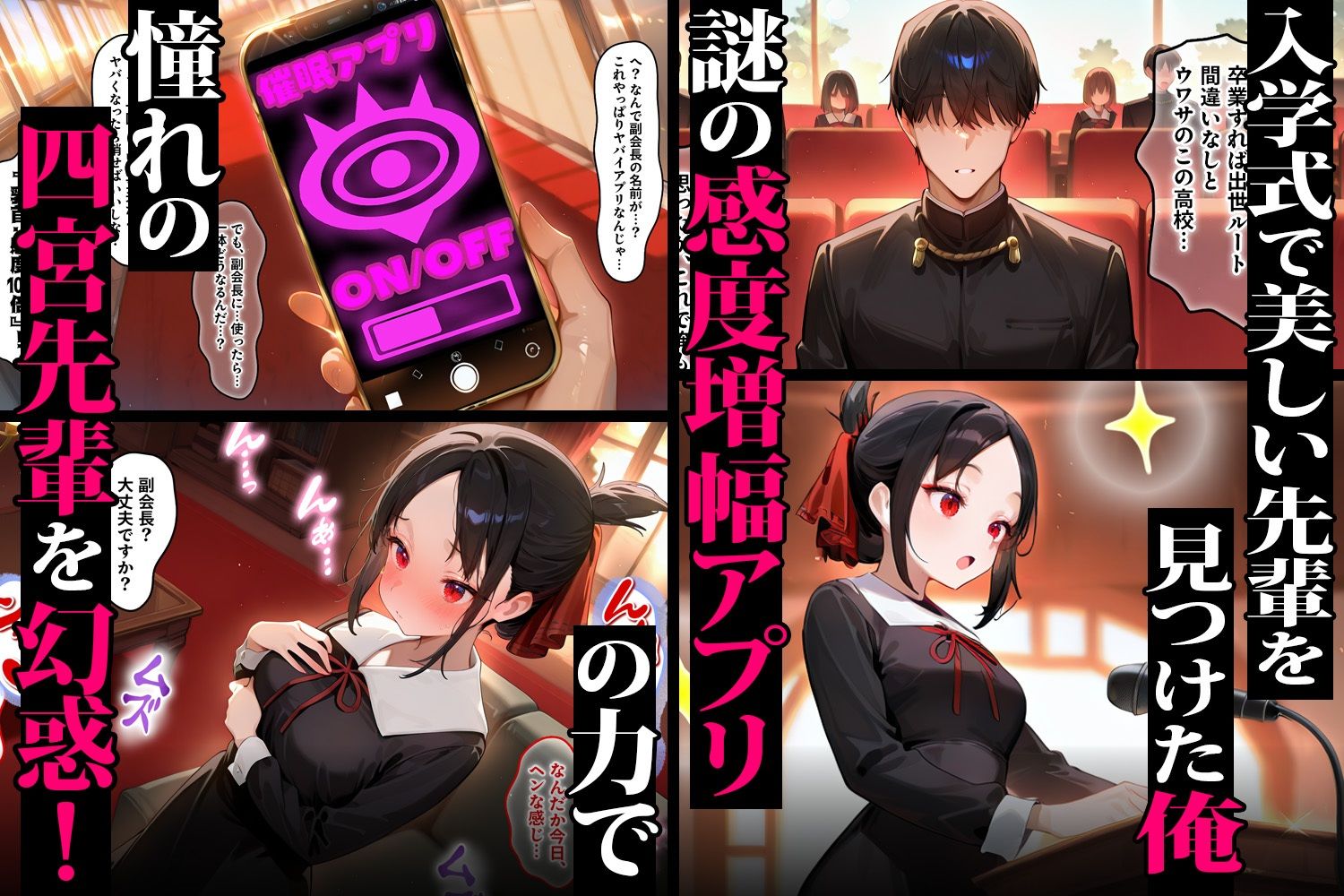 催●アプリで感度3000倍 イキ狂い絶頂中出しされた話 かぐや＆愛編