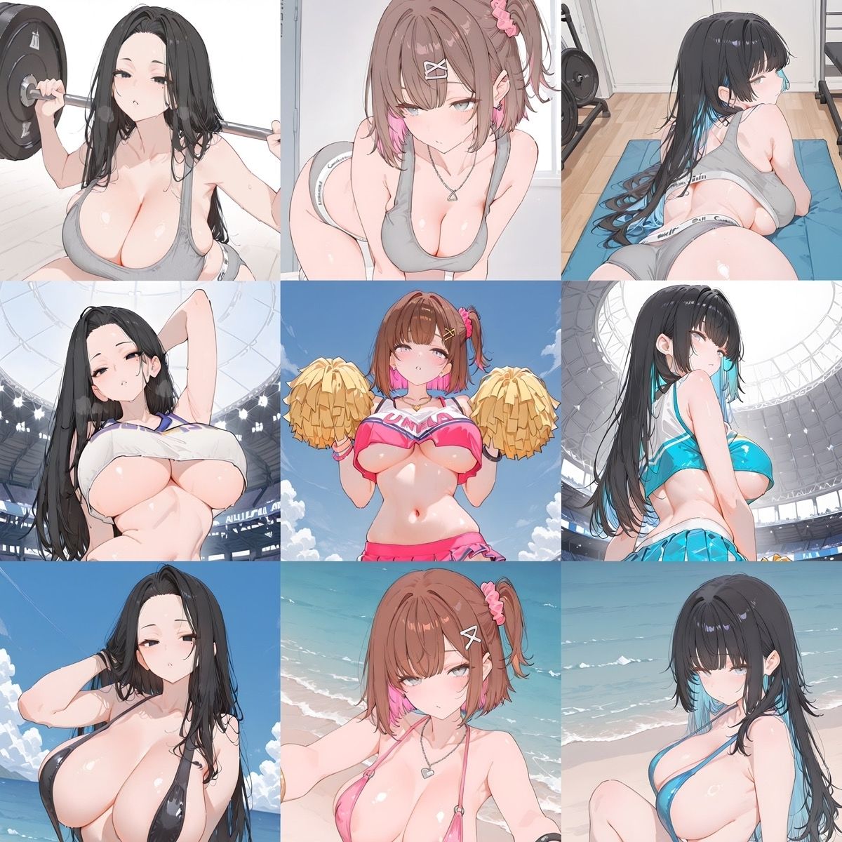 〇お尻・足裏・顔面圧迫特化CG集総集編〇 顔面騎乗 もも圧迫 挟み 足コキ オナホコキ バレー 水着メイド グラビア 画像7