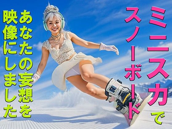 妄想15 ミニスカでスノーボード 尻もち開脚 AI生成動画