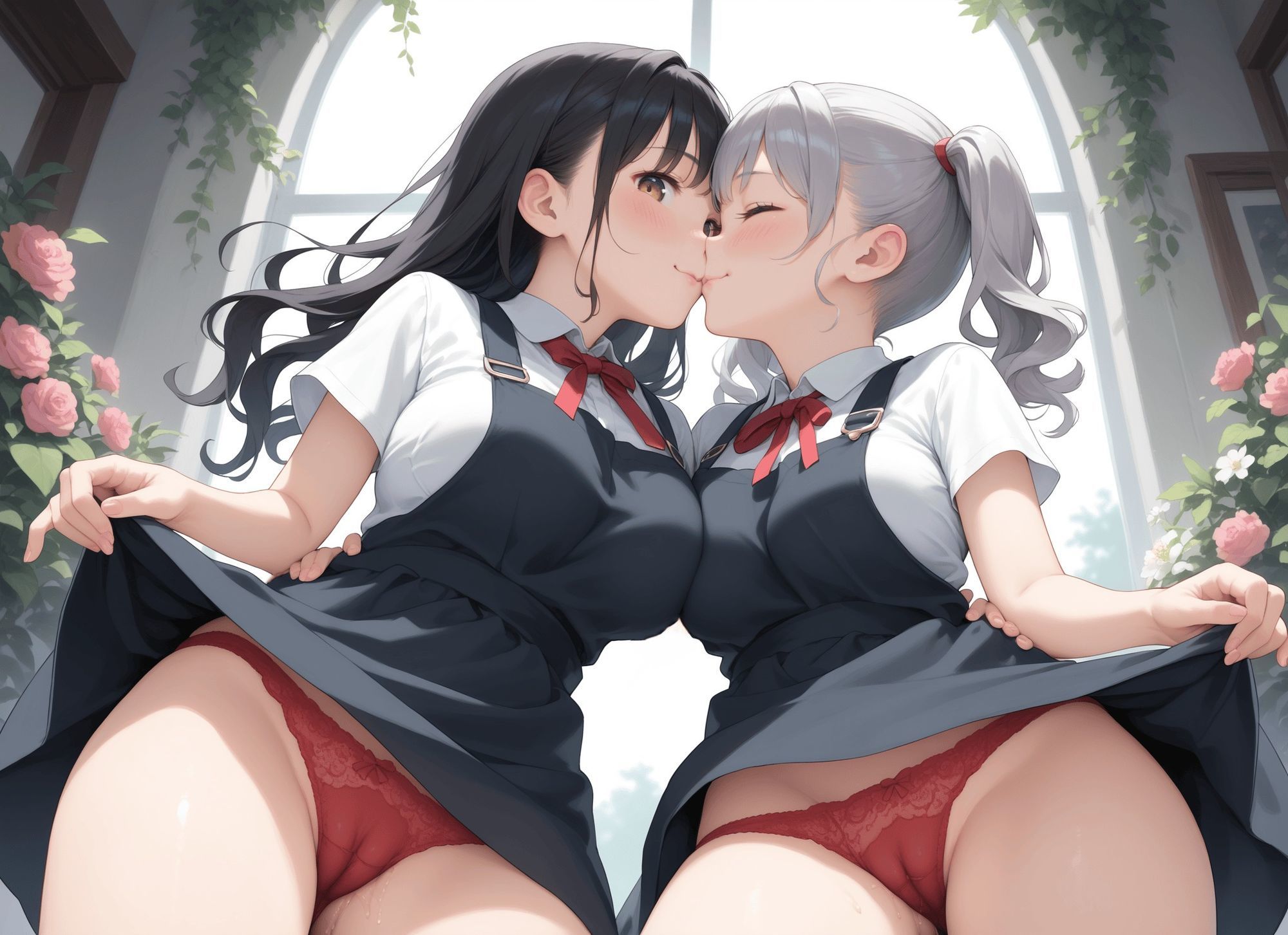 見上げたおキツネパンツ・見上げた制服百合パンツ・見上げた冬のマフラー制服生足パンツ 画像1