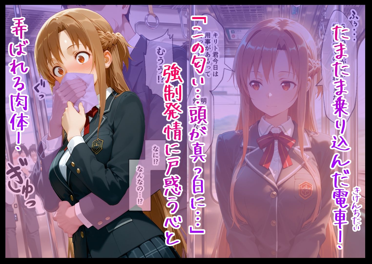 電車痴○堕ち 皆んな見てるなのに降りられない 各駅無視の快楽電車 前と後ろから責められて 女騎士編 サンプル1