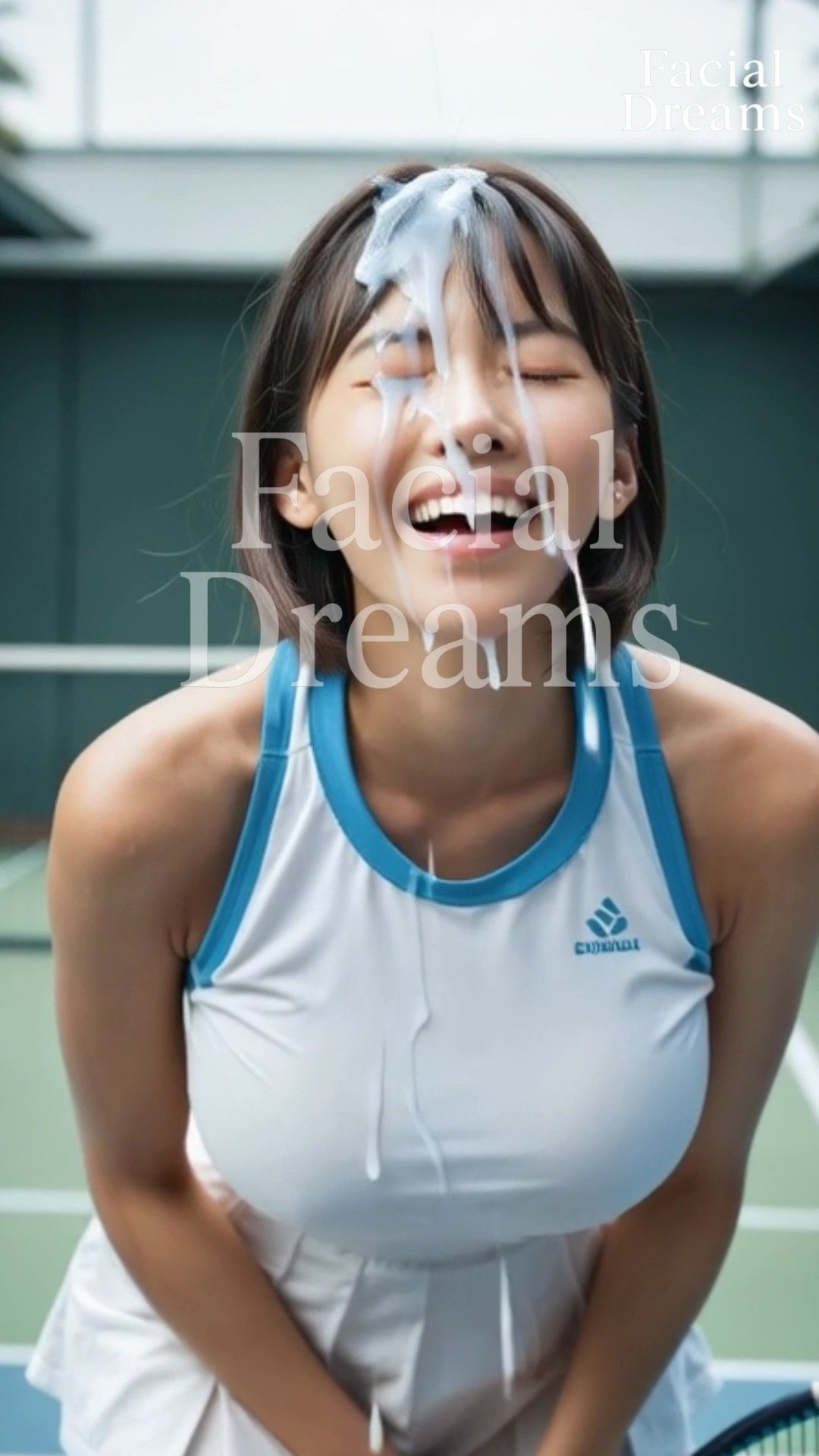 テニスサークルのミノリさんに顔射20発 画像4