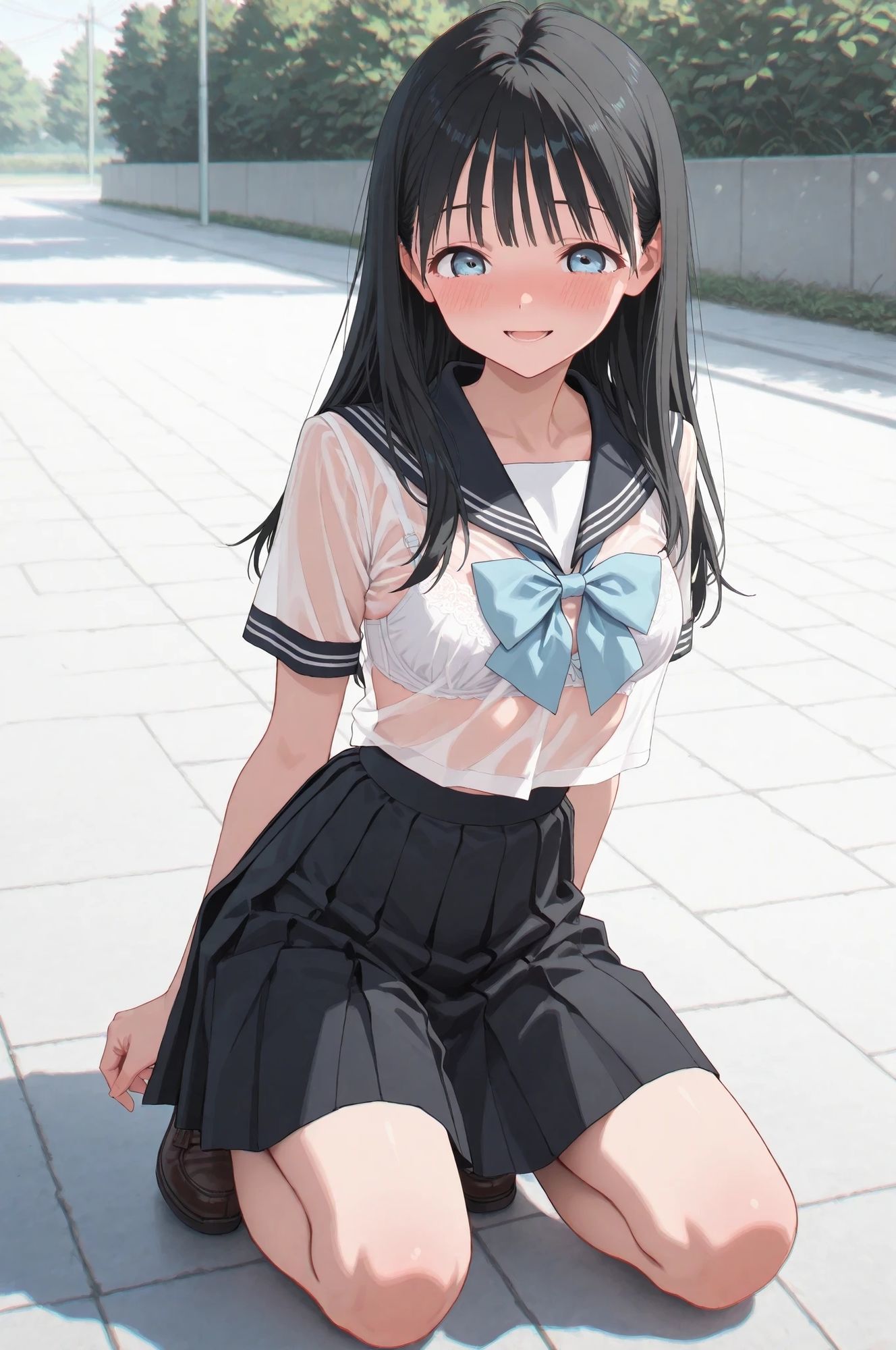 AIイラストCG集128  明〇ちゃんのセーラー服  明〇小路 画像1