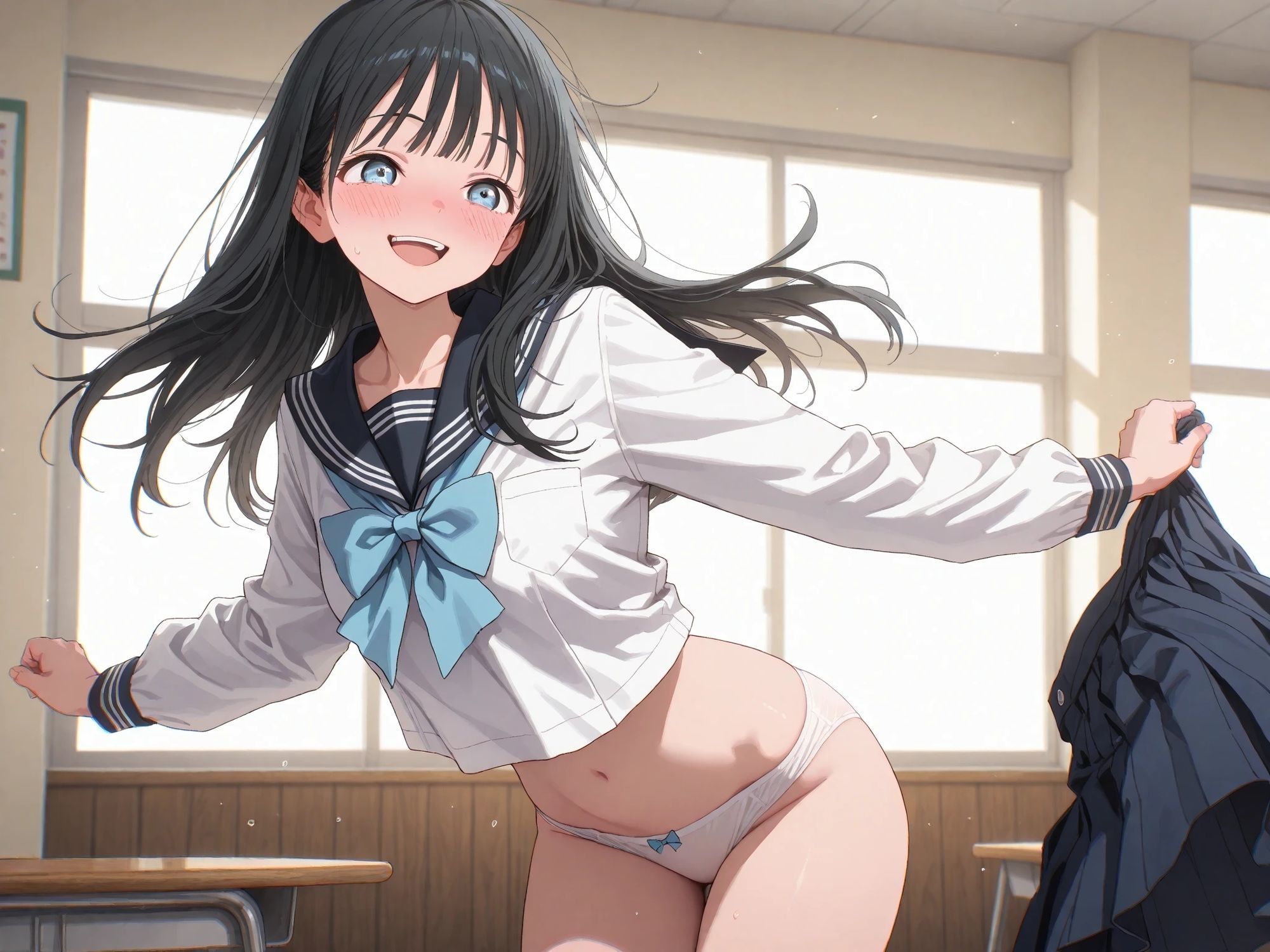 AIイラストCG集128  明〇ちゃんのセーラー服  明〇小路 画像6