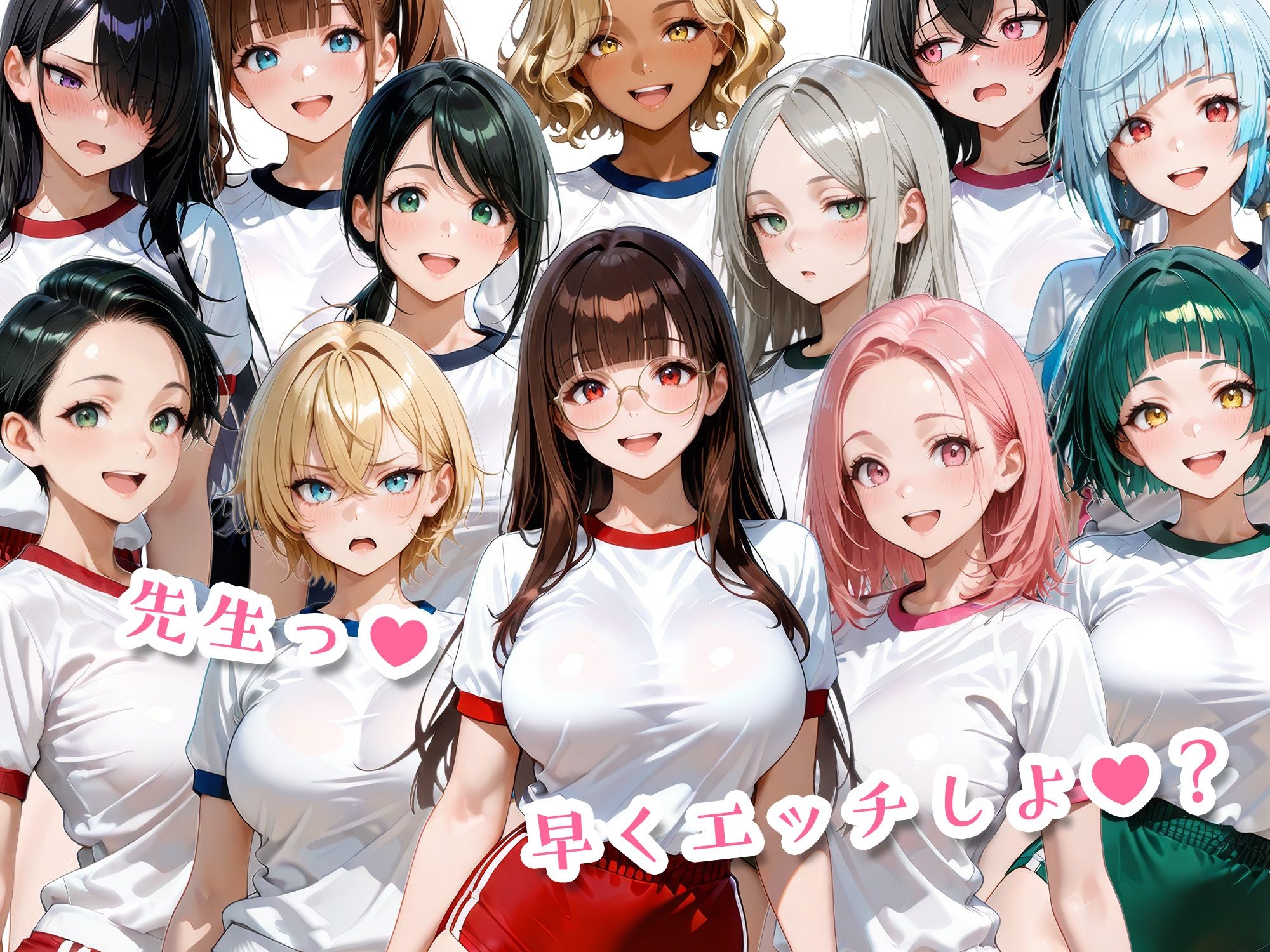 【エロ漫画】12人のブルマ体操服JKと毎日セックスしまくりな体育教師10