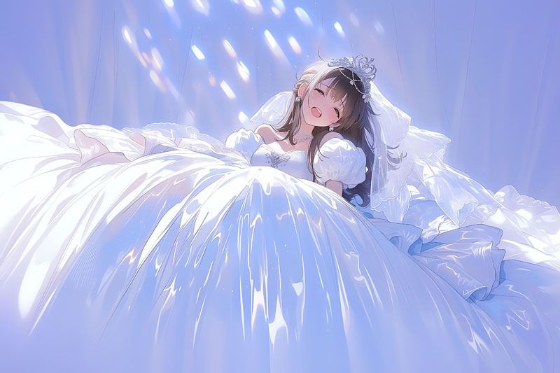 【ドレス美少女50】ツルツルドレスに包まれて恍惚に沈む 画像2