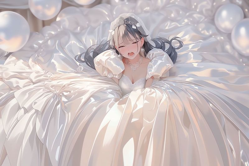 【ドレス美少女50】ツルツルドレスに包まれて恍惚に沈む 画像4