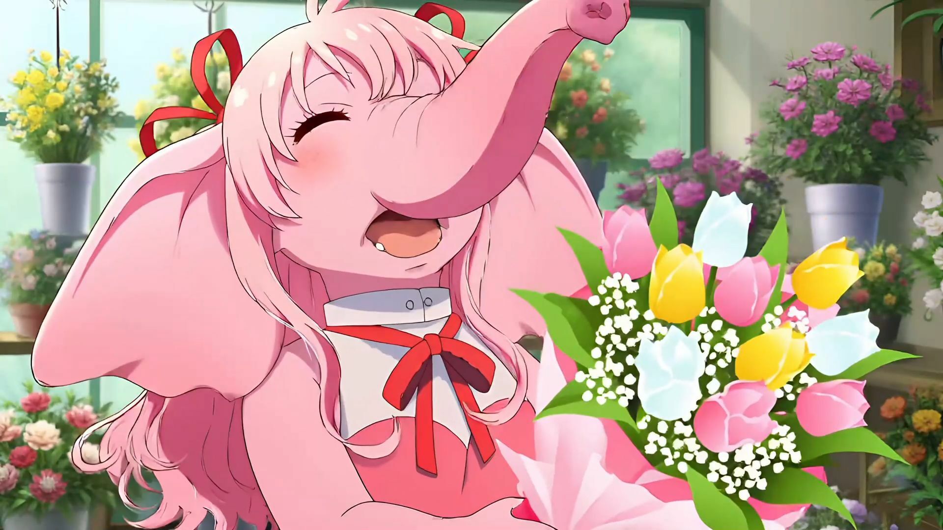 ピンクゾウのセクシーなくしゃみ！（MP4アニメーション）/ Pink Elephant’s Sexy Sneeze！ （MP4 Animation） 画像2