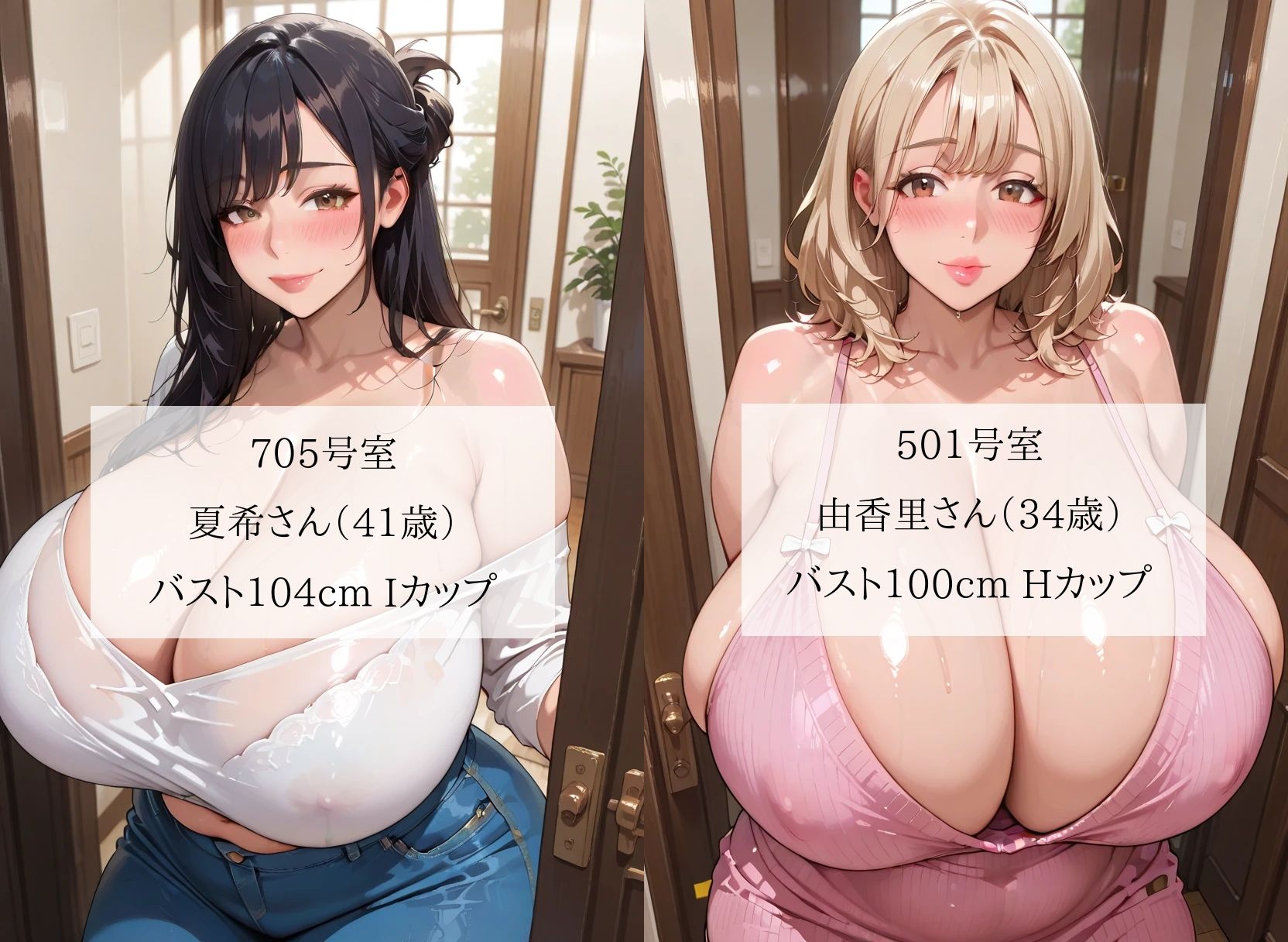 淫獄人妻マンション〜近所のデカ乳むっちり熟女たちに裏アカがバレて毎日搾精される性奴●になりました＜セリフ付CG集＞ 画像1