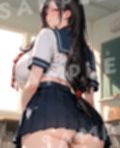 【コスプレx主観 1】学園コスで制服角ニーからスク水立ちバック