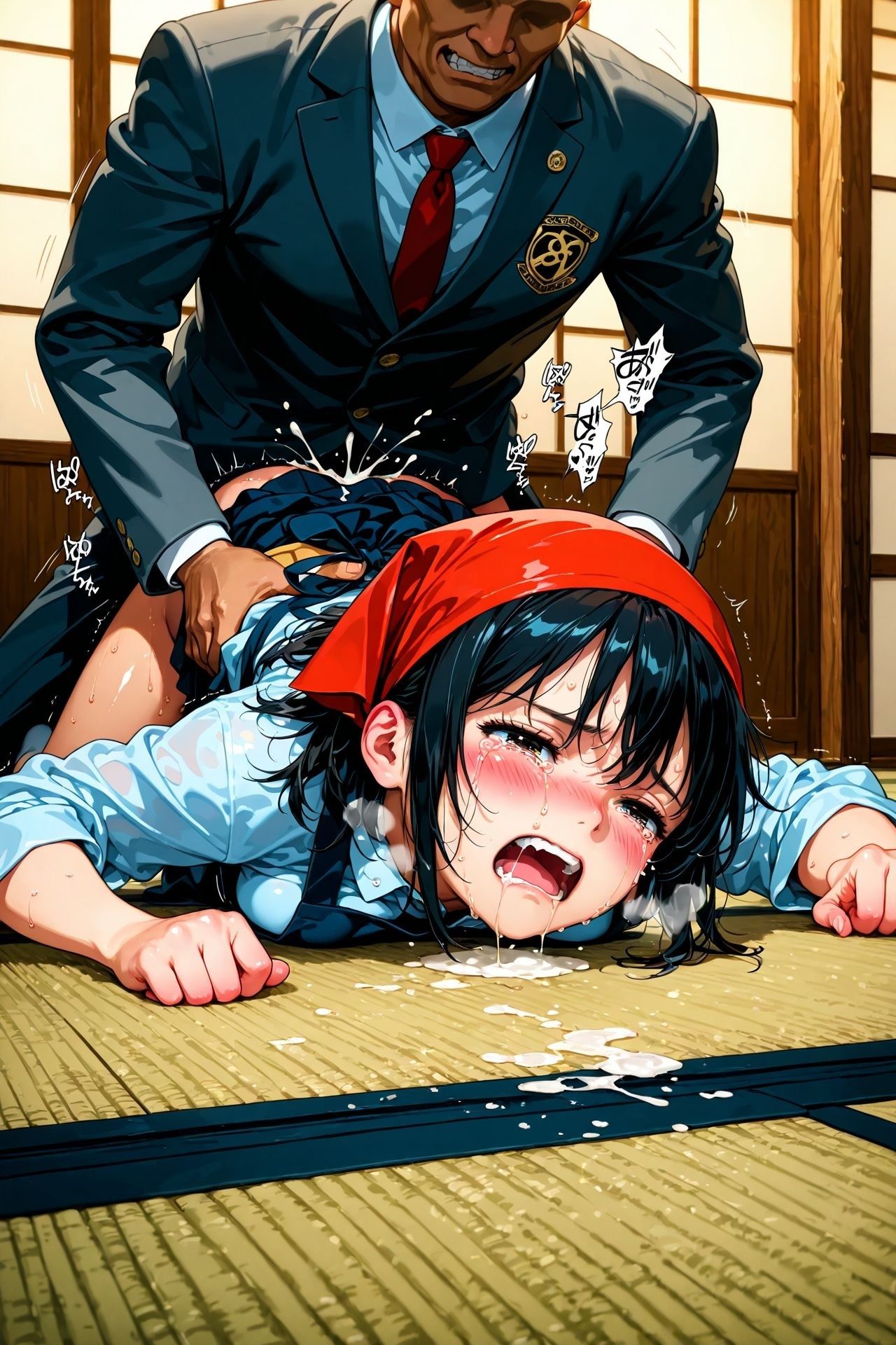 放課後、エプロンを装備して家業の旅館（裏オプ有）を手伝う黒髪巨乳JK 画像4