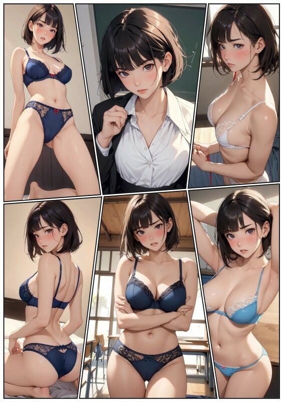 女教師 下着姿イラスト集 画像3