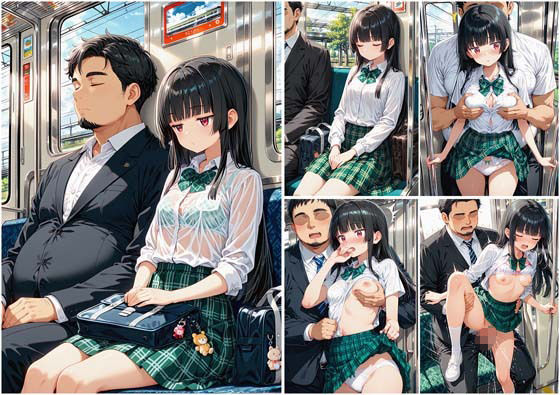 満員通学電車で中年おじさんに毎日痴●され続ける制服JK 〜声我慢の羞恥絶頂＆車内中出し孕ませ調教〜 画像1