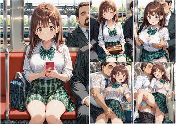 満員通学電車で中年おじさんに毎日痴●され続ける制服JK 〜声我慢の羞恥絶頂＆車内中出し孕ませ調教〜 画像7
