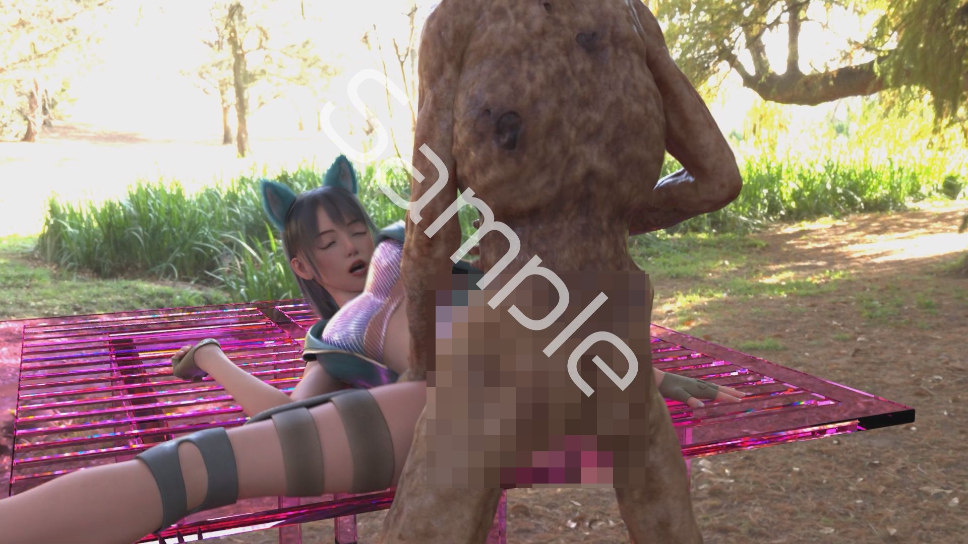 【△100】沙耶が主人公のMMORPG『編隊コレクション:Re』ゲーム動画(Vol.08:ゾンビの集団によるレ○プ被害に遭ってしまう:大開脚) 画像2