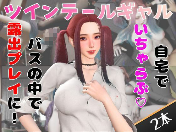 【なんと動画2本】ツインテールギャルのリサがバスで露出したりイチャラブしたりするパック