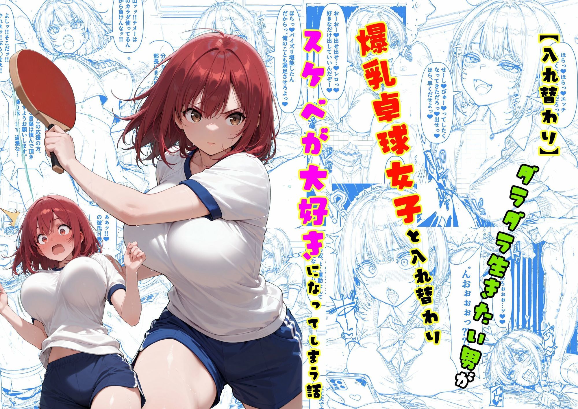 TS2作品セット8(【人格改変】クール美人なアイドルの護衛をチンポ大好き変態女に…・【入れ替わり】爆乳卓球女子と入れ替わり、スケベが大好きに…) 画像5