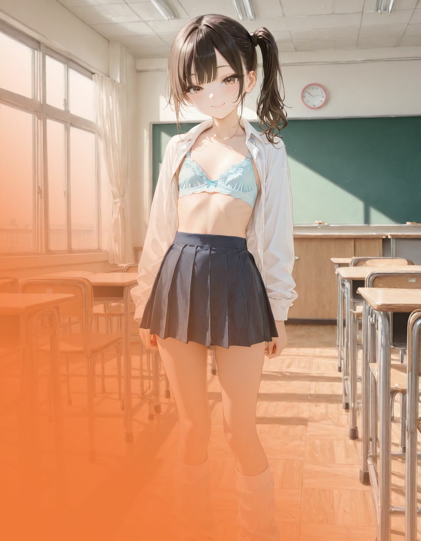 つるぺたちっぱい白ギャル女子校生 サンプル画像 4
