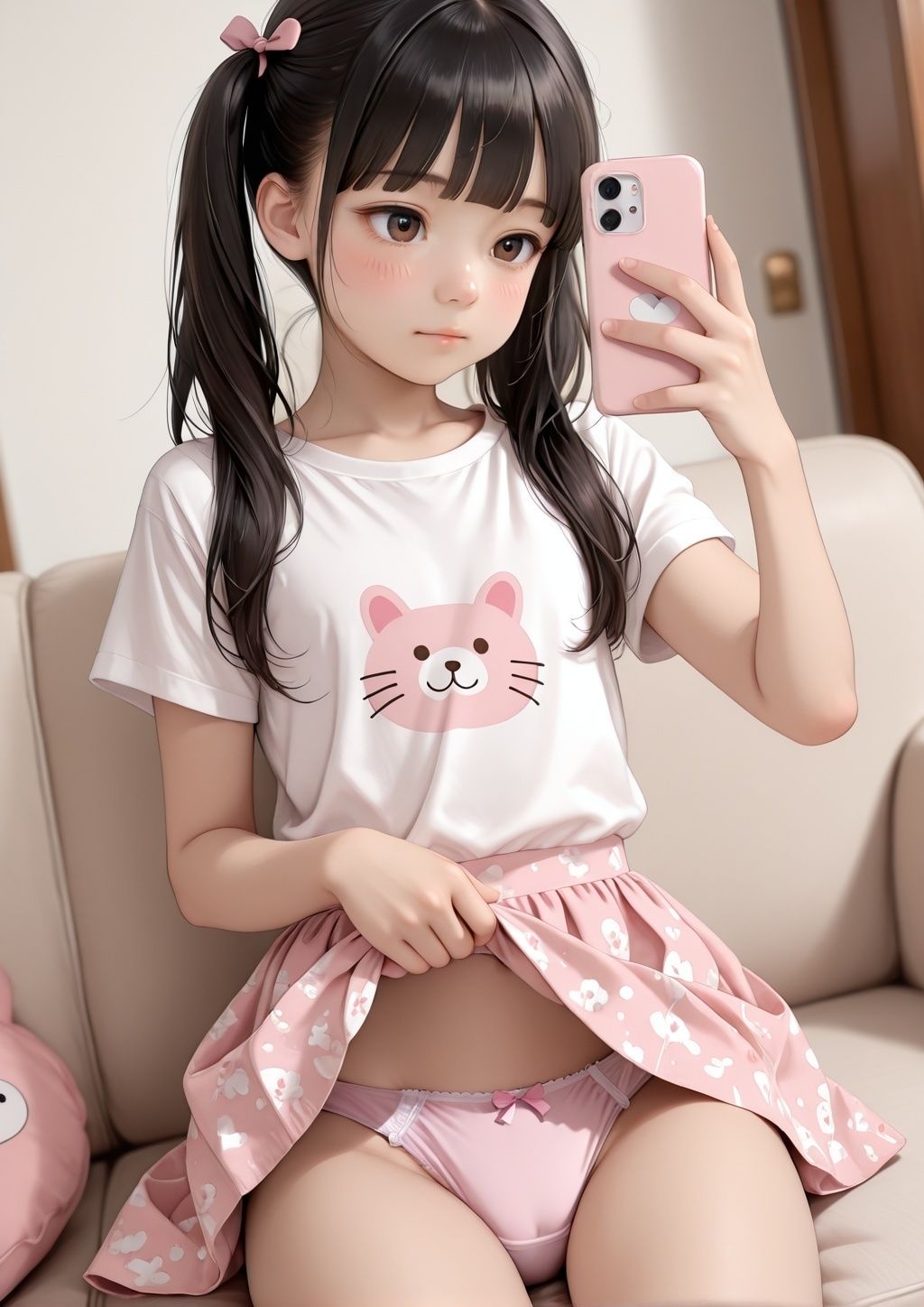 SNSでグルーミングした少女に自撮り送らせてみた サンプル画像 3