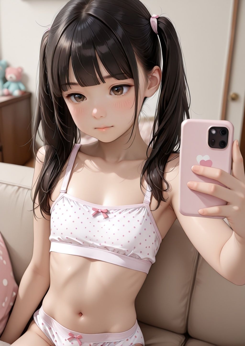 SNSでグルーミングした少女に自撮り送らせてみた サンプル画像 4