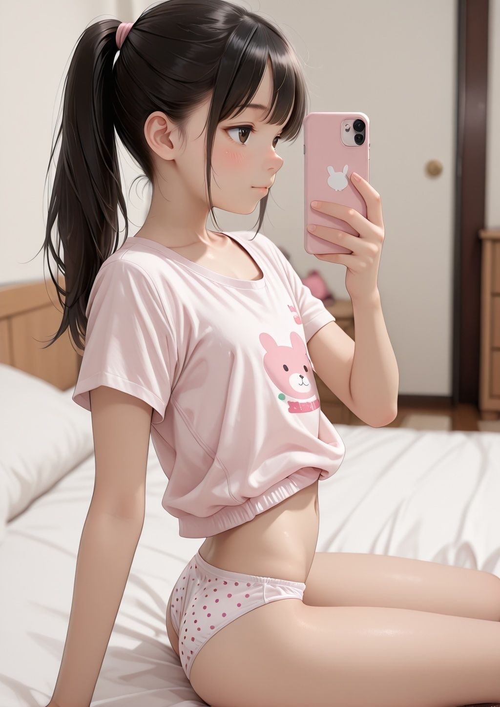 SNSでグルーミングした少女に自撮り送らせてみた サンプル画像 8