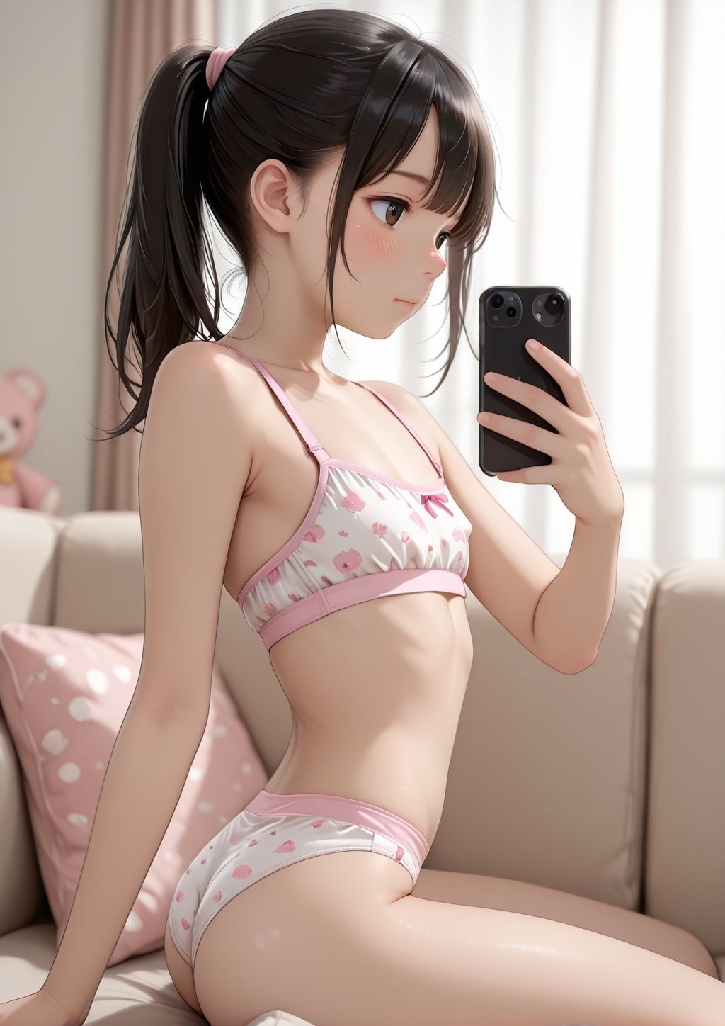 SNSでグルーミングした少女に自撮り送らせてみた サンプル画像 9