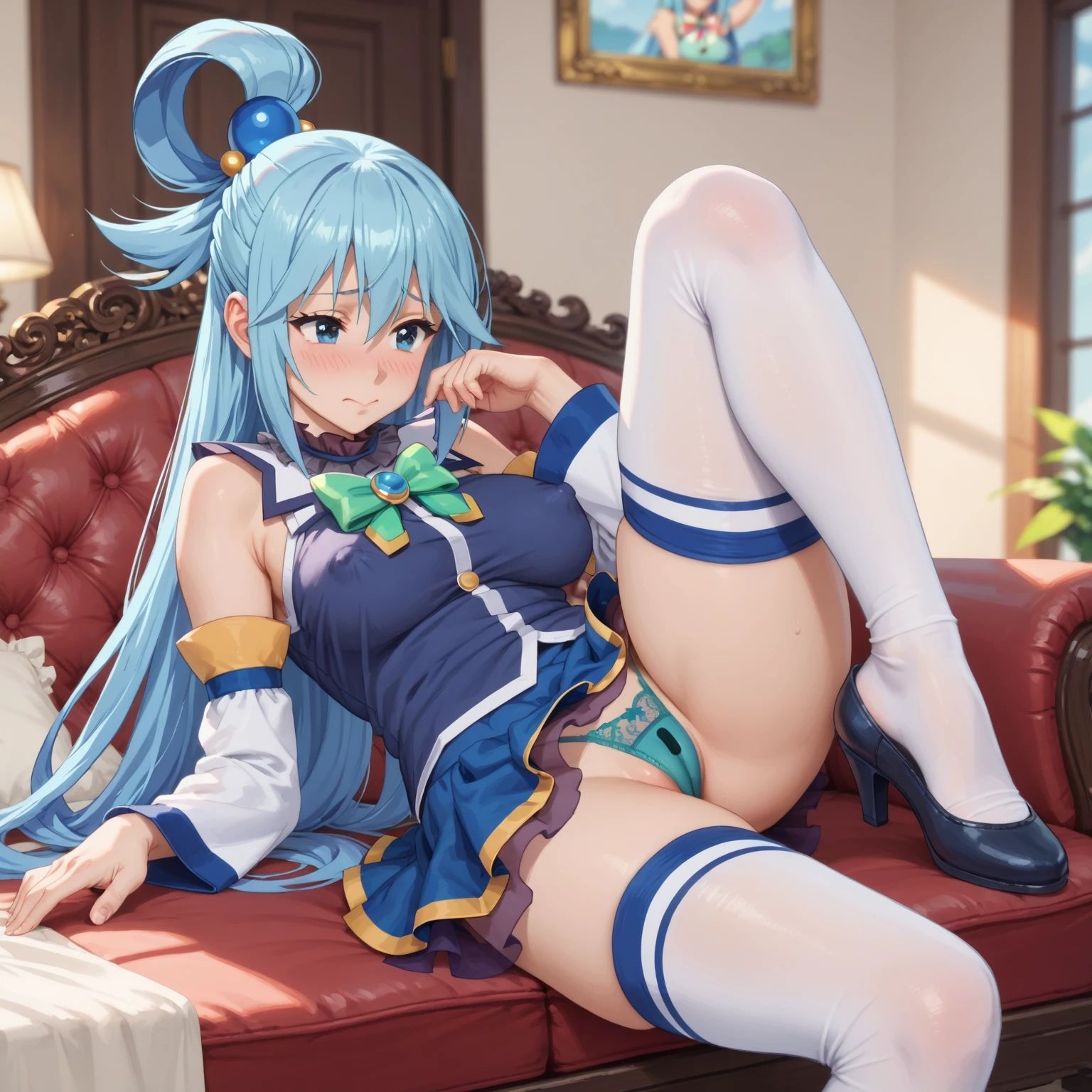 アクア様がスジを見せたり、アナル開発したり、触手エッチしたりするCG 画像1