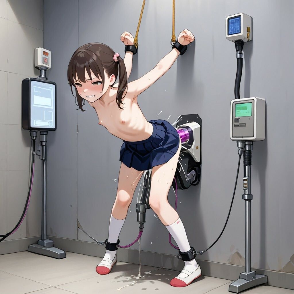 貧乳ツインテセーラー服拘束機械責めコレクション サンプル画像 8
