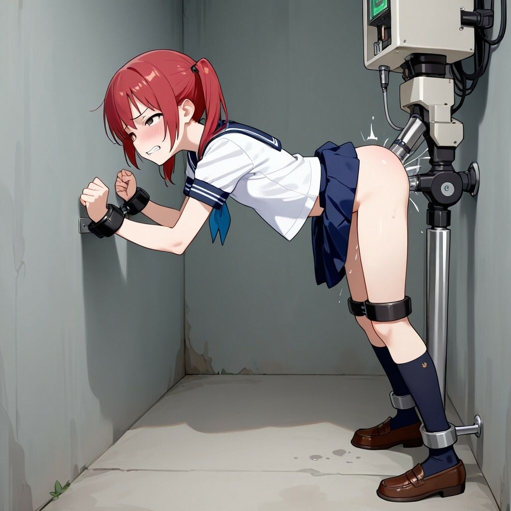 貧乳ツインテセーラー服拘束機械責めコレクション サンプル画像 9