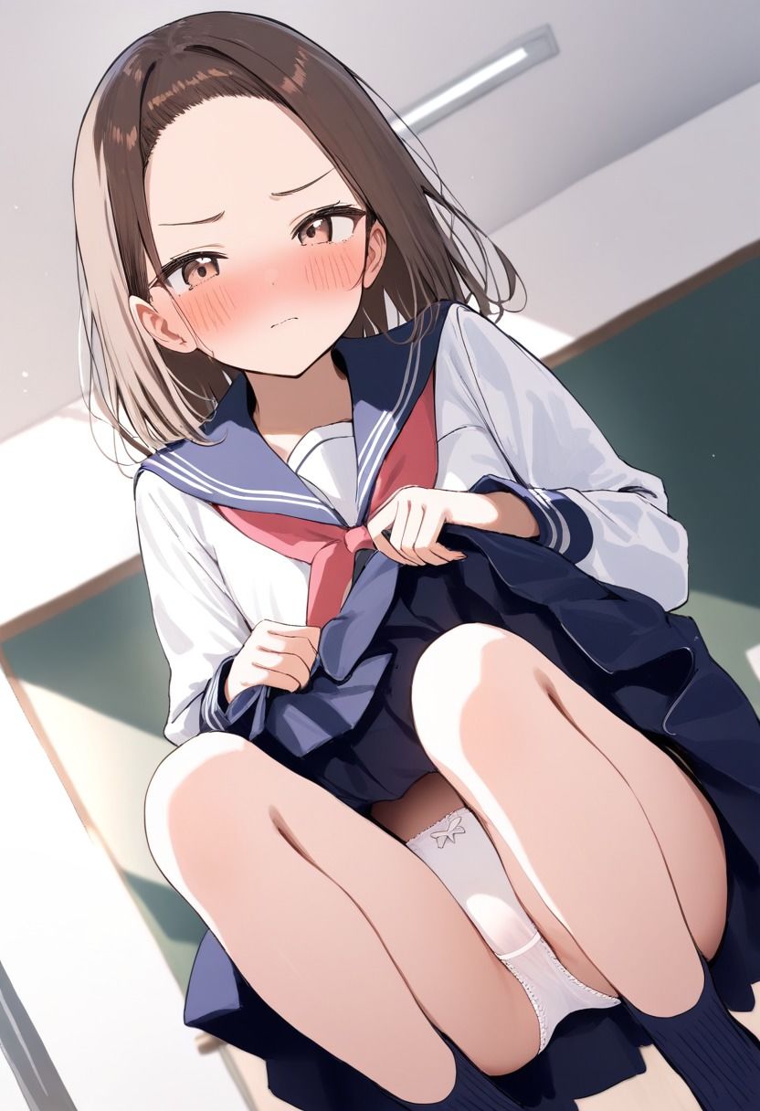 デコ出し貧乳女子生徒 学校編 サンプル画像 4