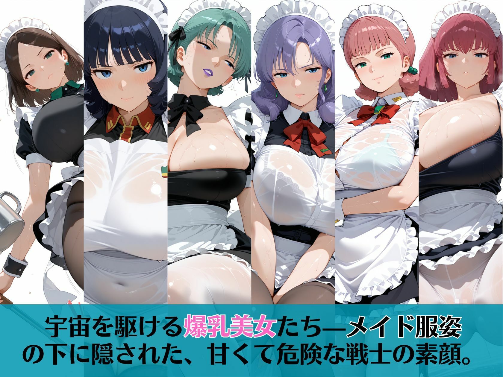 爆乳の恋人たちofZガ〇ダムコスプレメイド服白背景で全部見える編1
