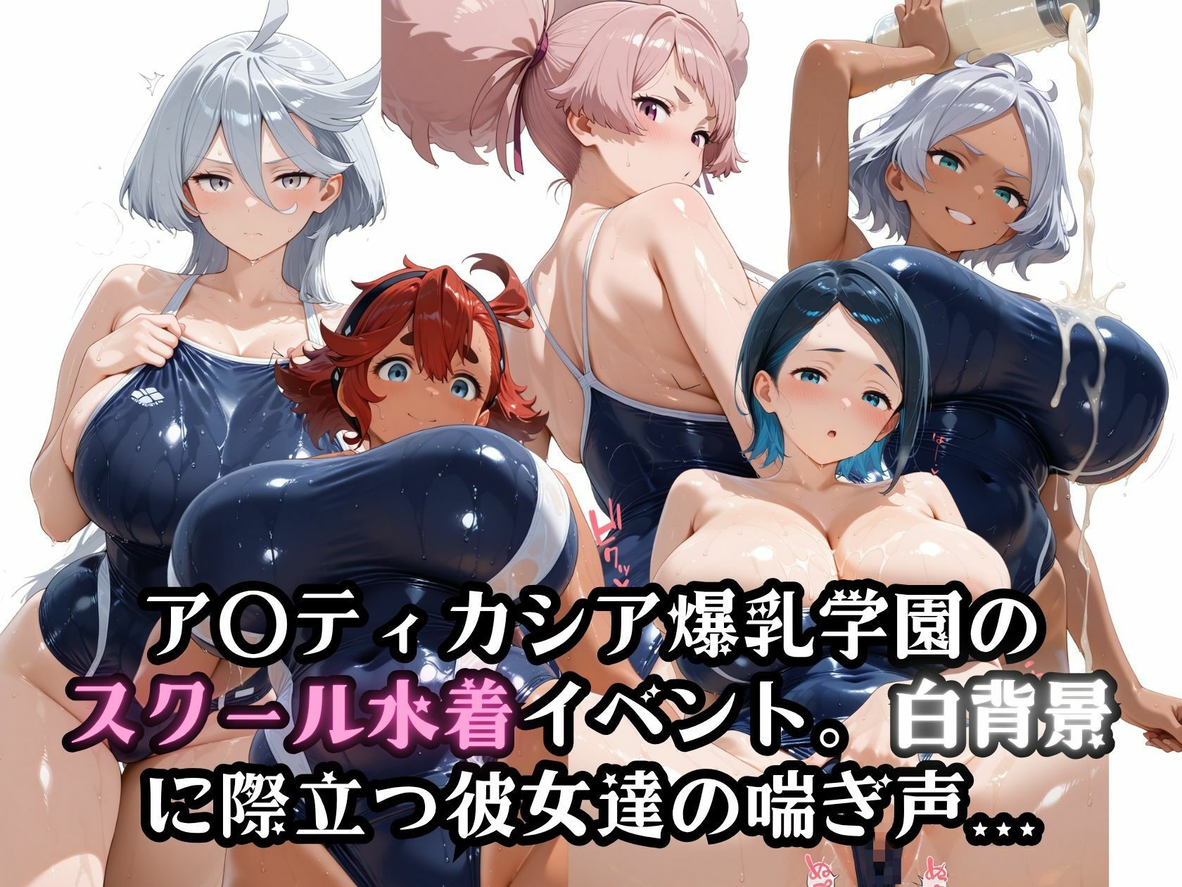 水星のコスプレ女子魔女のスクール水着（あえての白背景）1