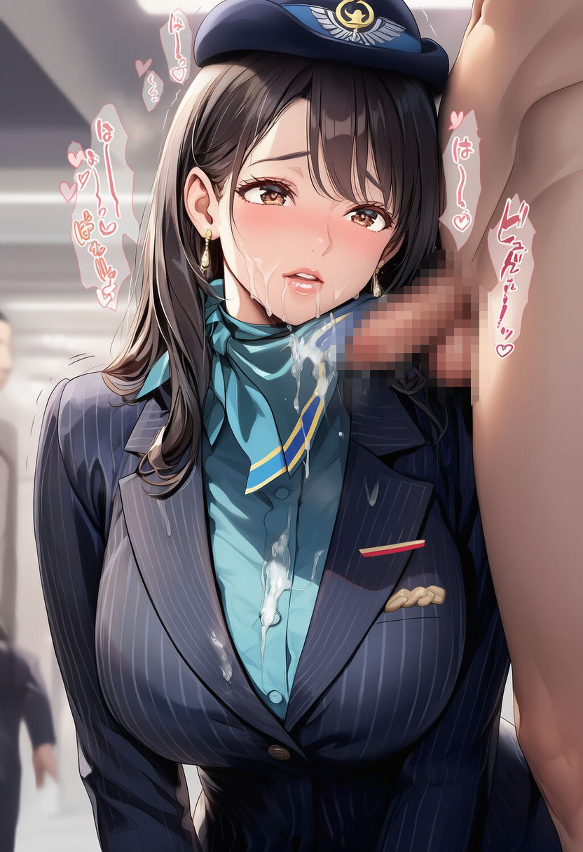 高級美女CA 独占イラマ・制服射精_2