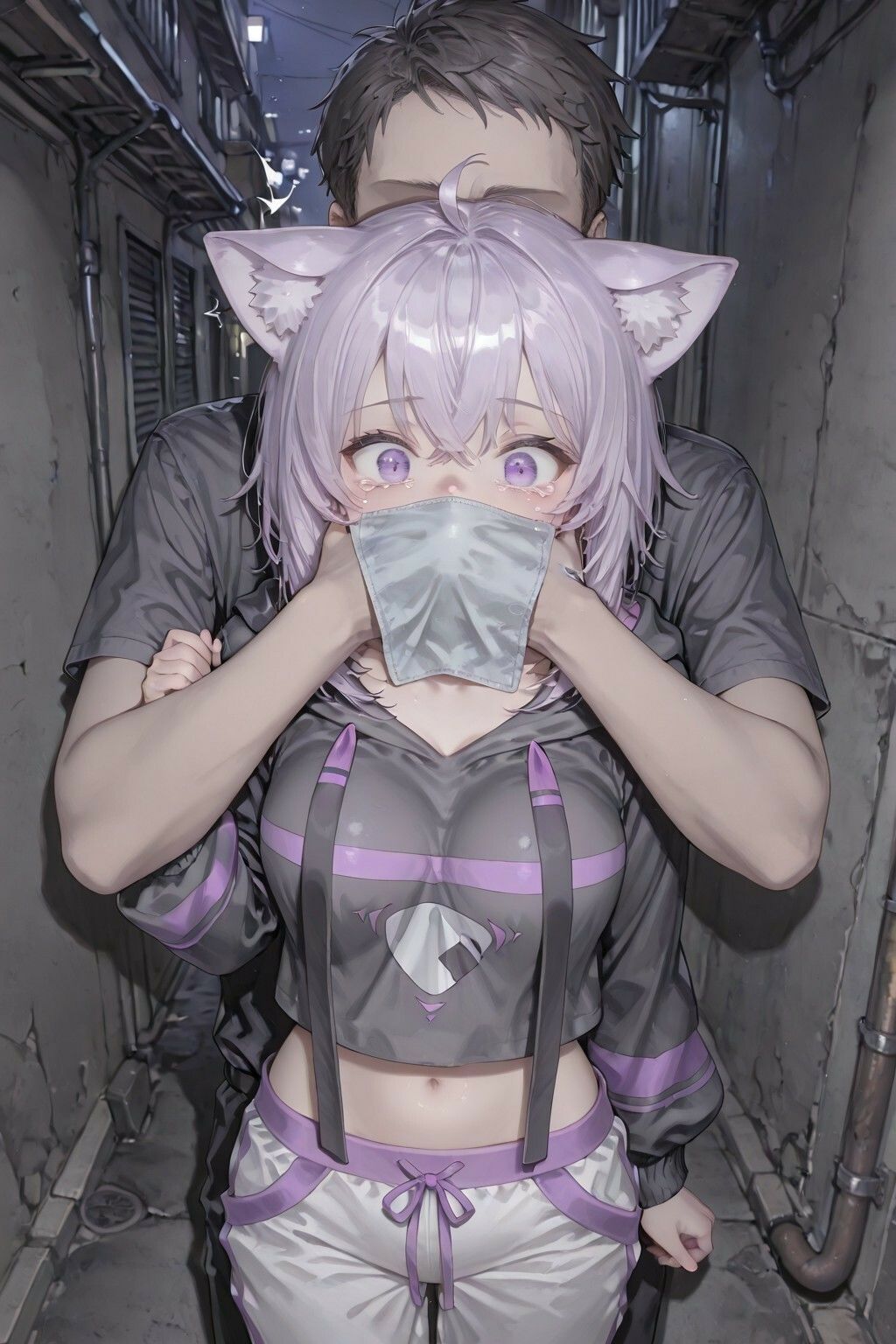 猫又お〇ゆの路地裏拘束レ〇プ 画像1