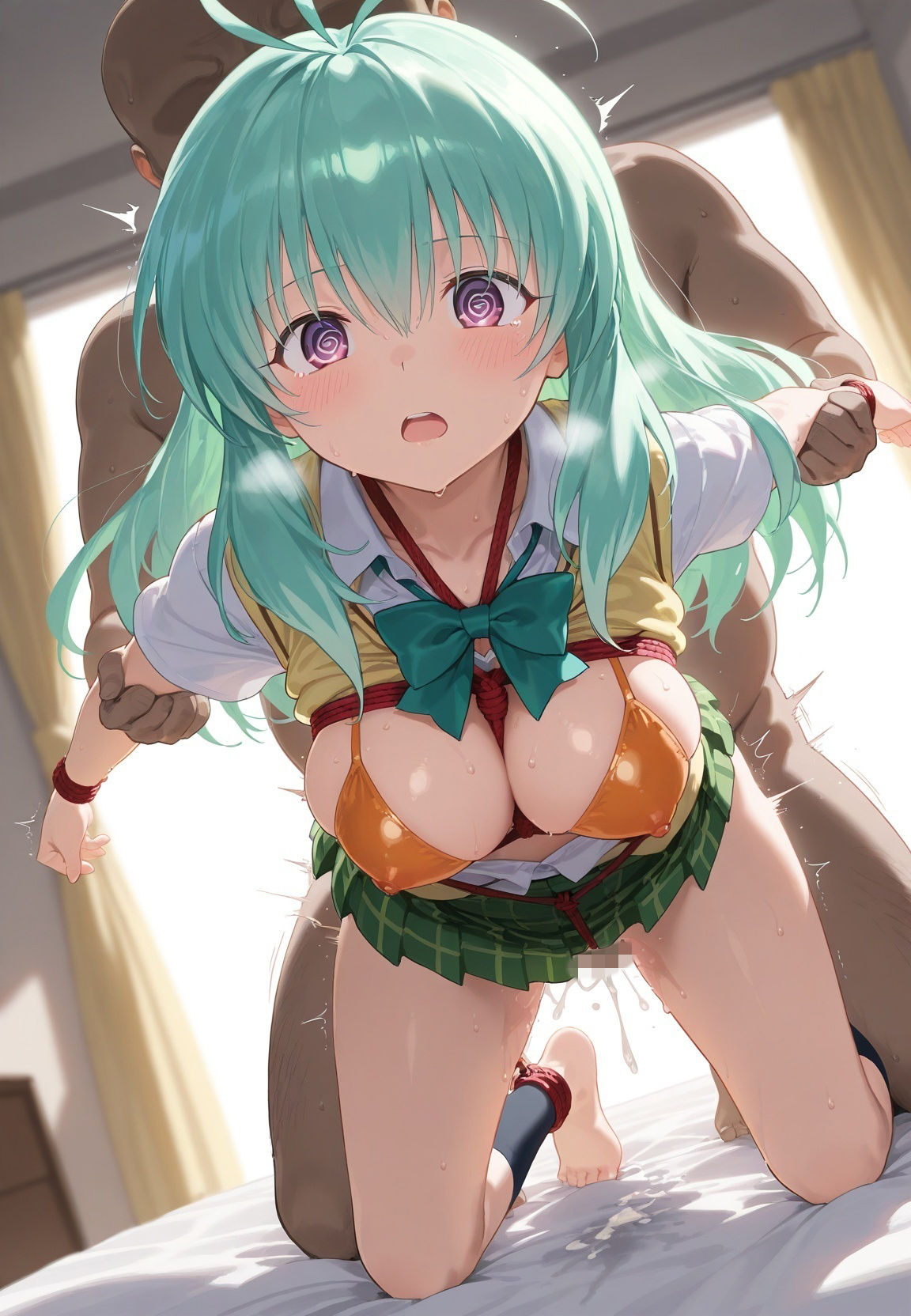 種付けおじさんの言いなり指示待ち系洗脳アプリで拘束固定され強●中出し調教されて完堕ち T〇LOVEる 画像6