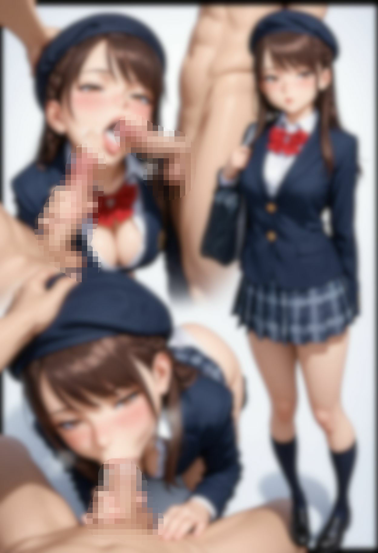 ベレー帽を被った女子〇生 2の超アップ（近い）パンツとくぱぁとフェラ。 サンプル画像 8