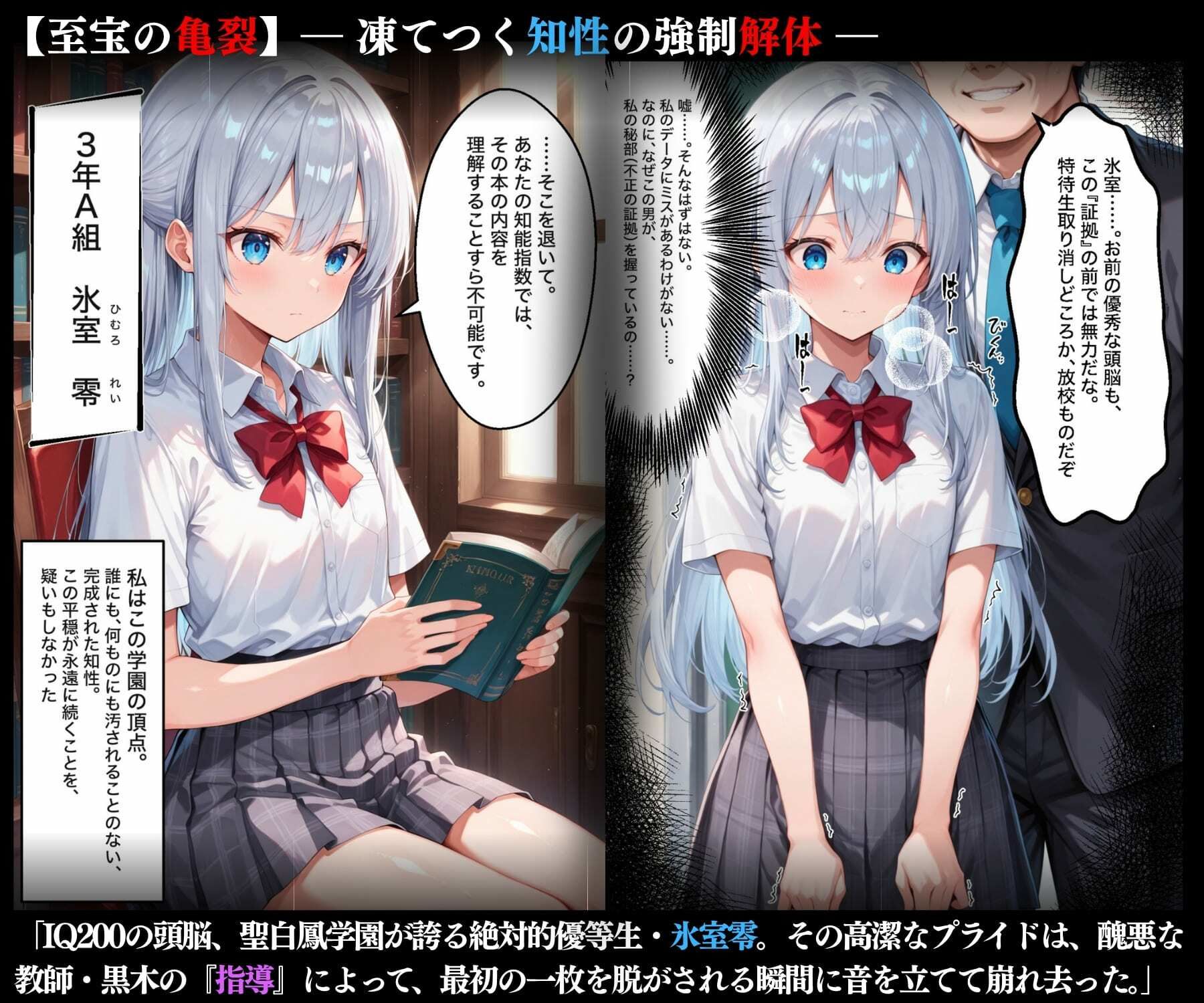 強●性指導『汚染報告ー清楚な銀髪、淫乱に上書き完了ー。』『堕ちた知性の肉便器』1