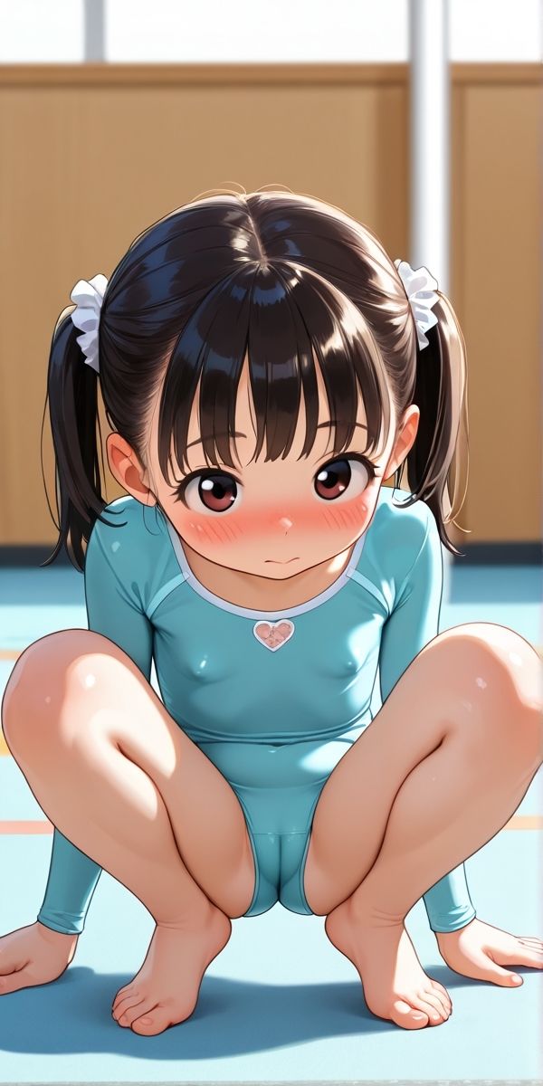 【器械体操フェチ】競技用レオタードの極限密着！〜貧乳に浮かぶ硬いポッチと、くっきり食い込む魅惑の割れ目〜【ショート動画5本＋画像140枚】 サンプル画像 4