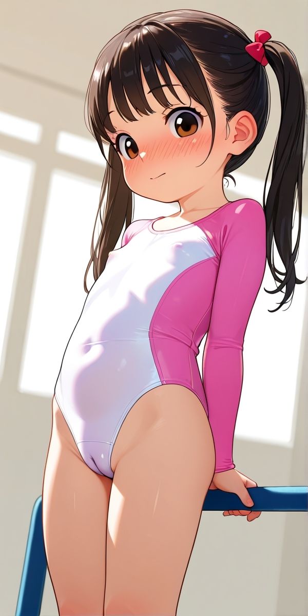 【器械体操フェチ】競技用レオタードの極限密着！〜貧乳に浮かぶ硬いポッチと、くっきり食い込む魅惑の割れ目〜【ショート動画5本＋画像140枚】 サンプル画像 7