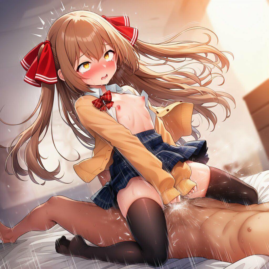 ツインテかわいい子と甘々いちゃラブ！制服・旧スク水・全裸で溶け合うCG集 画像6