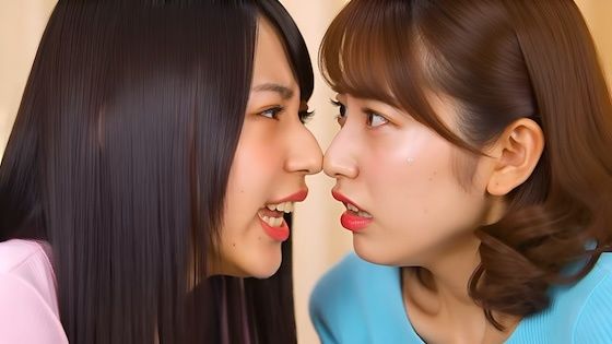 （ボイス有り）どちらが可愛いかの言い争いから鼻の高さを競い合うふたり。