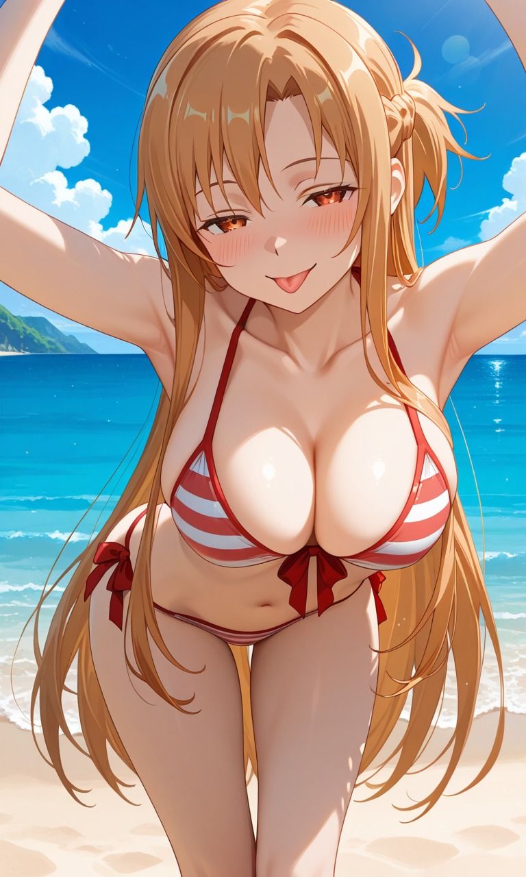 【SAO】リーファ（直葉）・シノン（詩乃）・ アスナ（明日奈） 〜 アヘ顔＋搾精CG集 〜｜挑発パイズリ・手コキ足コキ・中出し着床 画像9