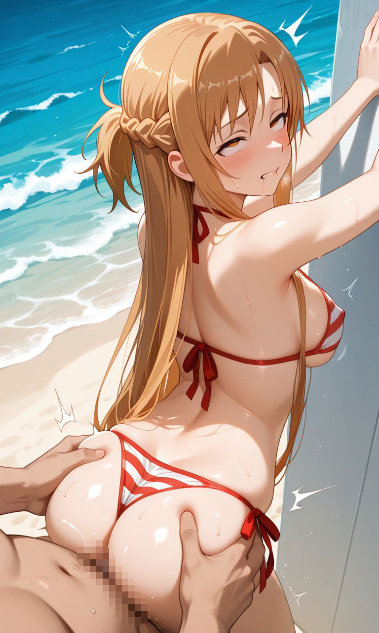 【SAO】リーファ（直葉）・シノン（詩乃）・ アスナ（明日奈） 〜 アヘ顔＋搾精CG集 〜｜挑発パイズリ・手コキ足コキ・中出し着床 画像10