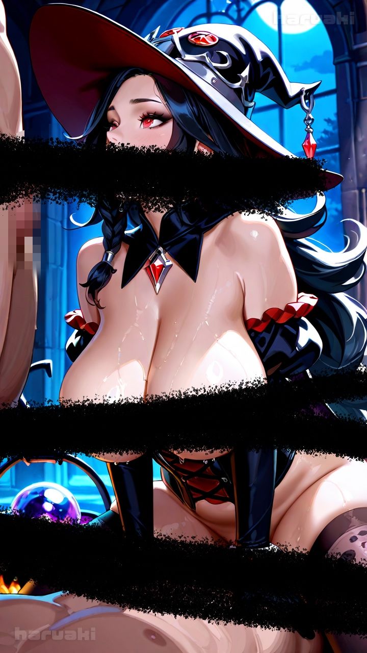 【AIアニメ巨乳美女写真集】Vol.11黒髪魔女のわがままおっぱい生活 画像3