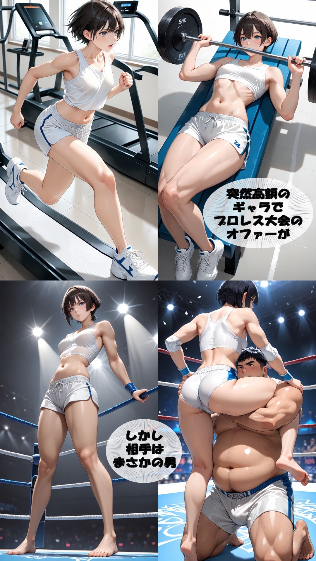 【スマホアニメ動画36分】人妻Sayaの変態日記/ママさんプロレス/敗北で鬼畜罰ゲーム編2