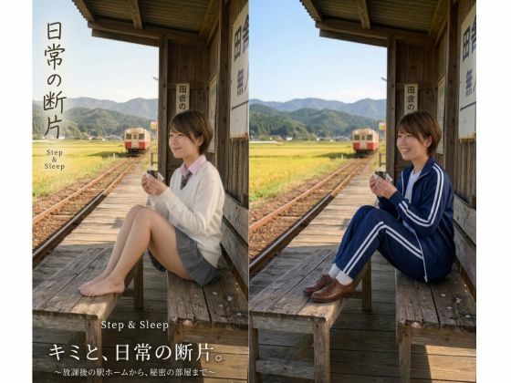 AI美女「ゆっちゃん」フォトブック01:放課後の駅ホームと、秘密の部屋。