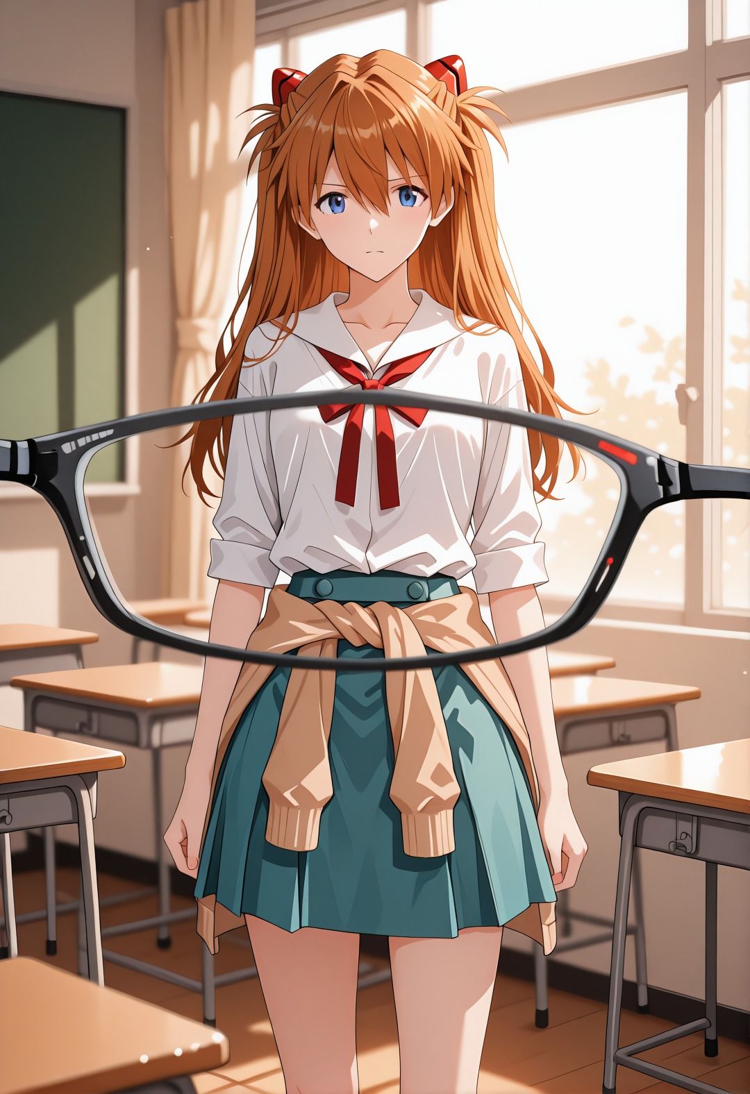 【エロ漫画】エヴ◯ンゲリオンア◯カ催●学校プール露出凌●パロディ 制服脱衣と水着野外セックス満載CG集2