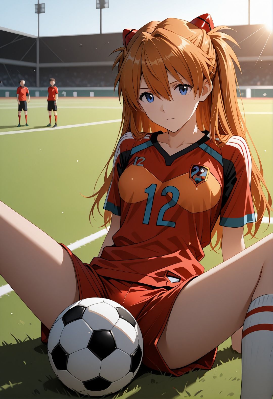 【エロ漫画】エヴ◯ンゲリオンア◯カ催●学校プール露出凌●パロディ 制服脱衣と水着野外セックス満載CG集9