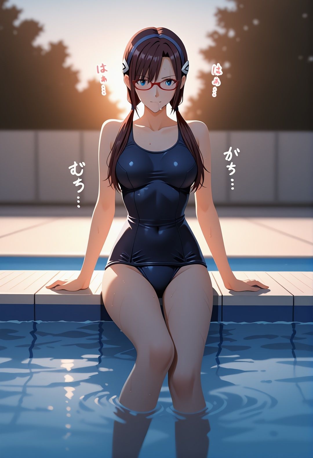 【エロ漫画】エ〇ァパロディ真〇波マ〇〇〇凌●教室プールトイレ巨乳眼鏡少女複数プレイ調教CG集7