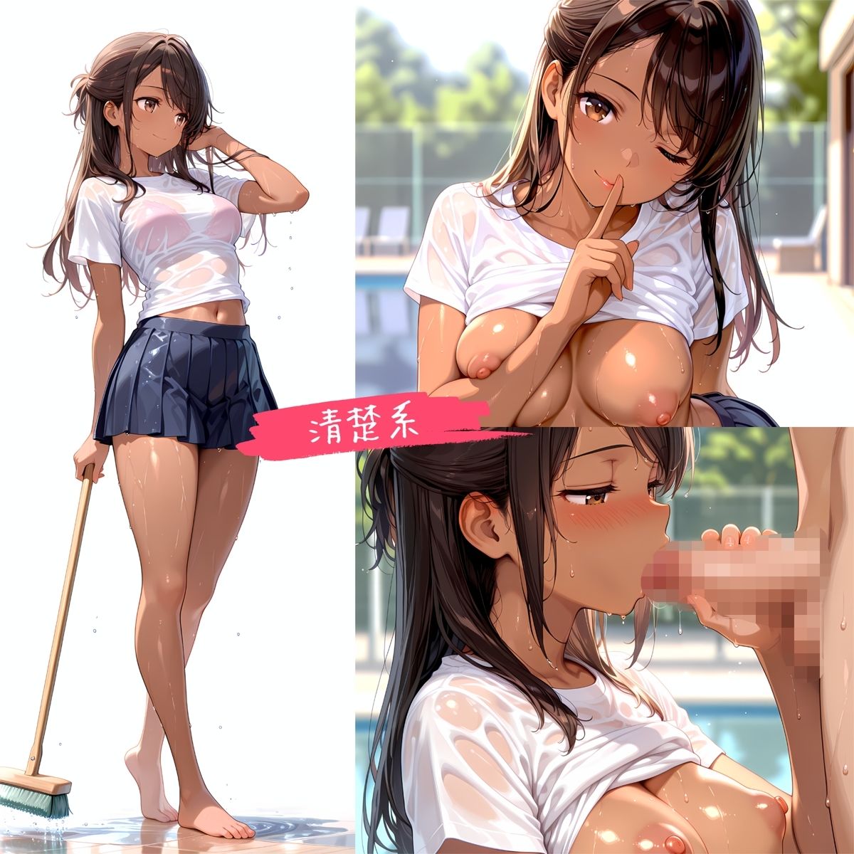 プール清掃する水泳部とハメまくる！_2